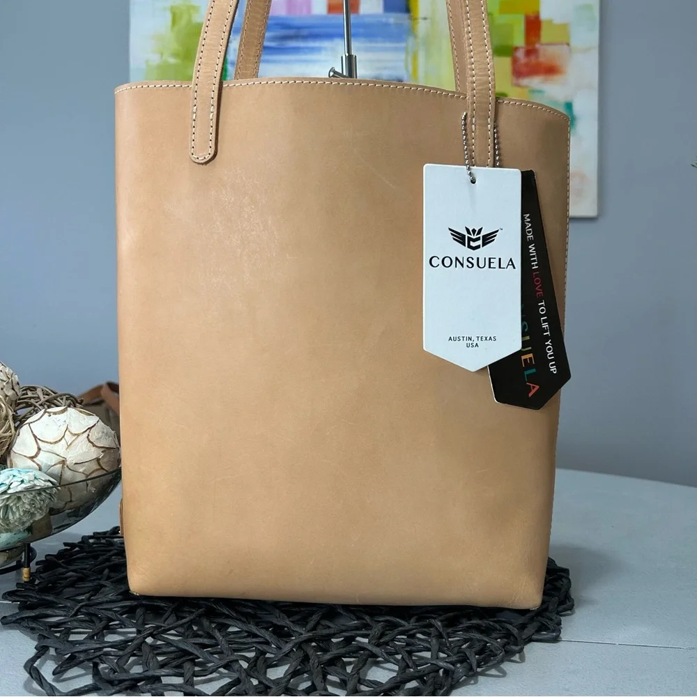 Consuela Diego Natural Leather Tote NWT - Picture 2 of 10